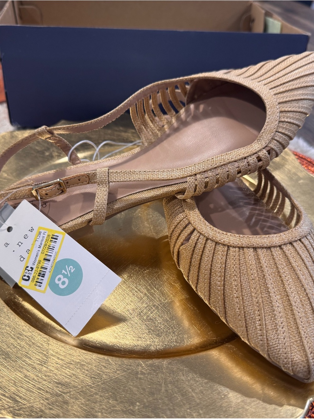 a new day Woven Pointed Slingback Flats